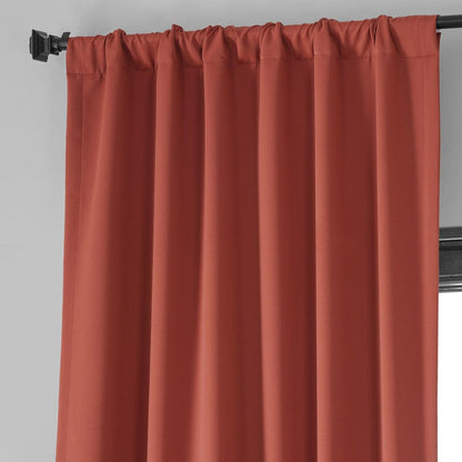 Sunset Orange Performance Woven Hotel Blackout Curtain Pair (2 Panels)