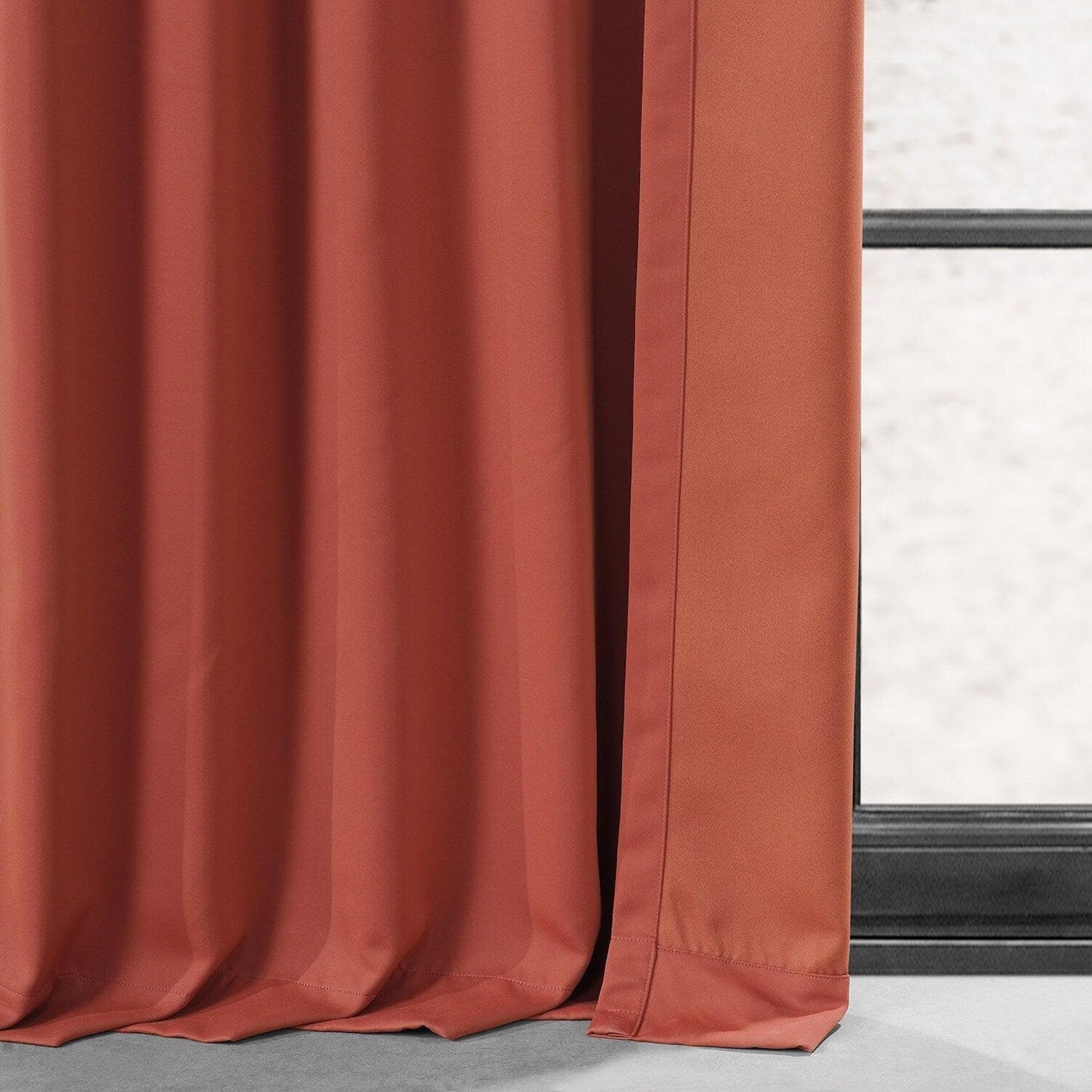 Sunset Orange Performance Woven Hotel Blackout Curtain Pair (2 Panels)