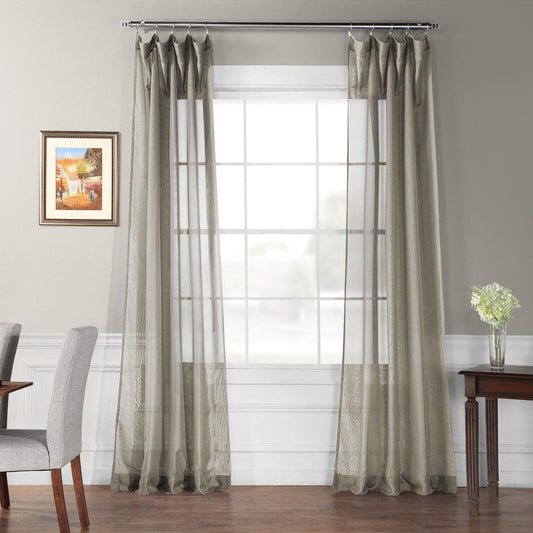 Double Layered Museum Grey Sheer Curtain