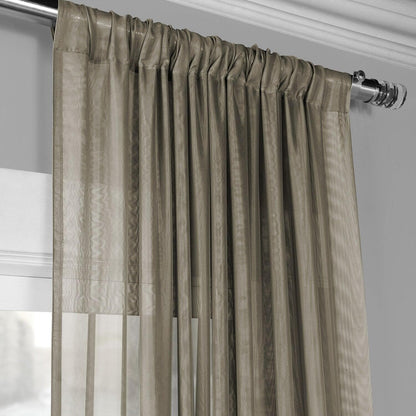 Double Layered Museum Grey Sheer Curtain