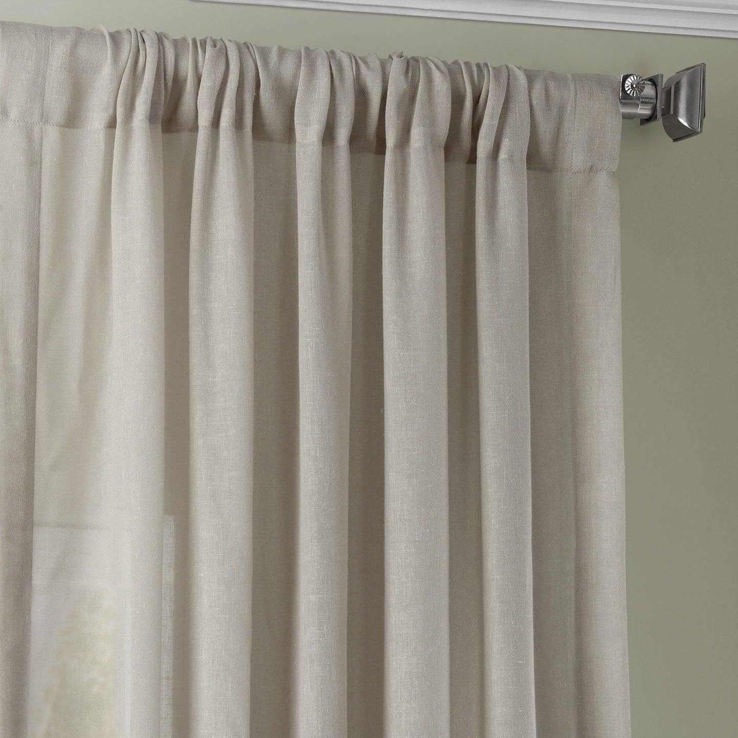 Textured Faux Linen Sheer Curtain