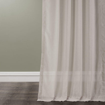 Textured Faux Linen Sheer Curtain