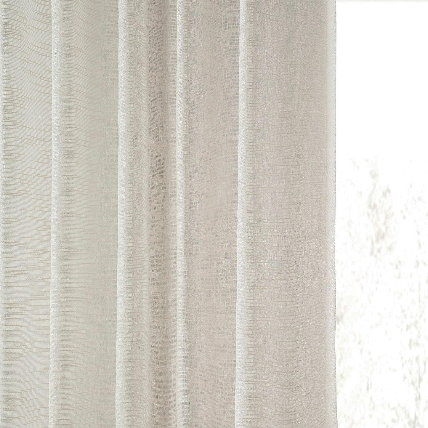Ivory Open Weave Linen Blend Sheer Curtain