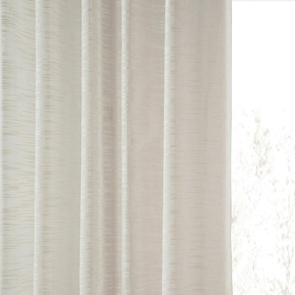 Ivory Open Weave Linen Blend Sheer Curtain