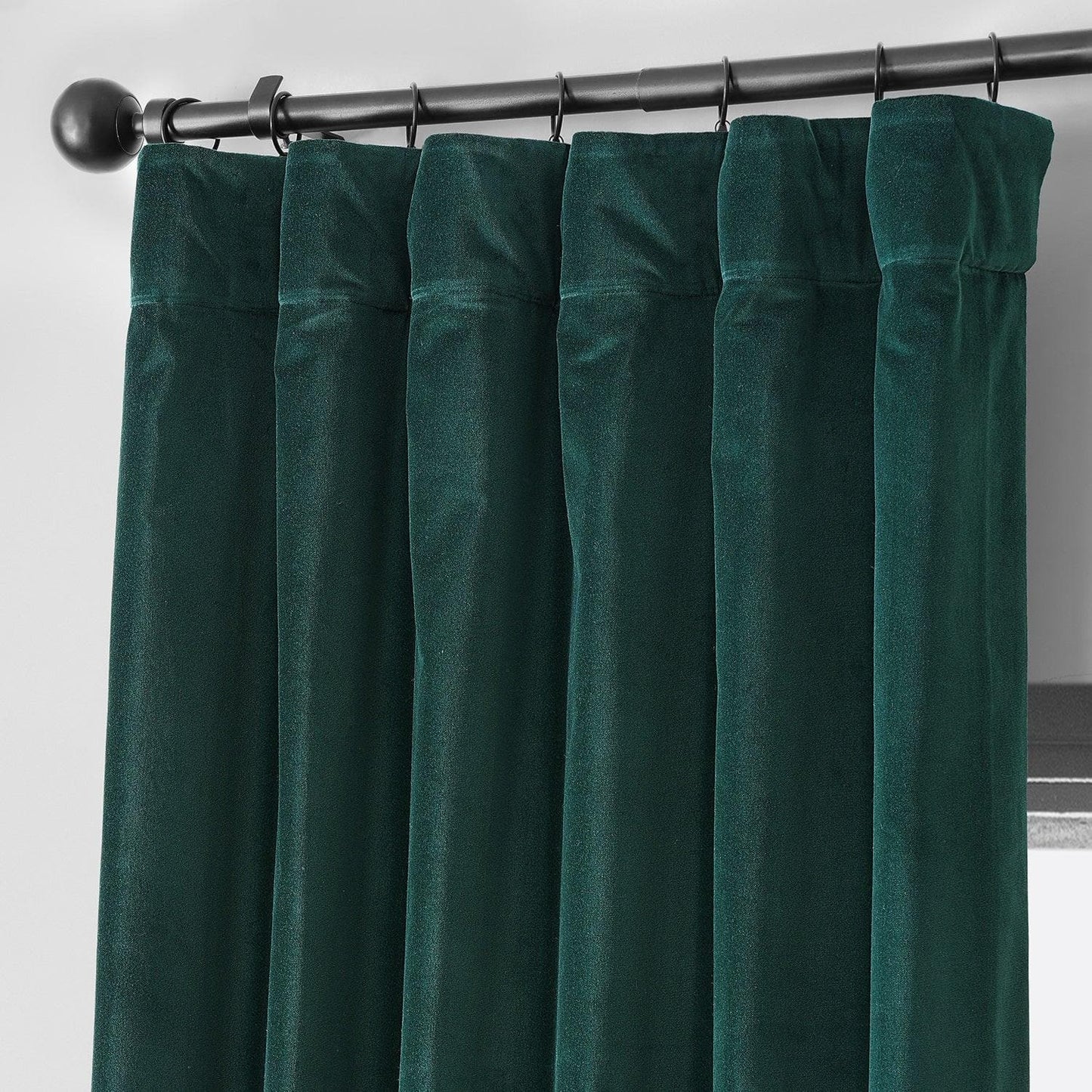 Dublin Green Vintage Cotton Velvet Room Darkening Curtain