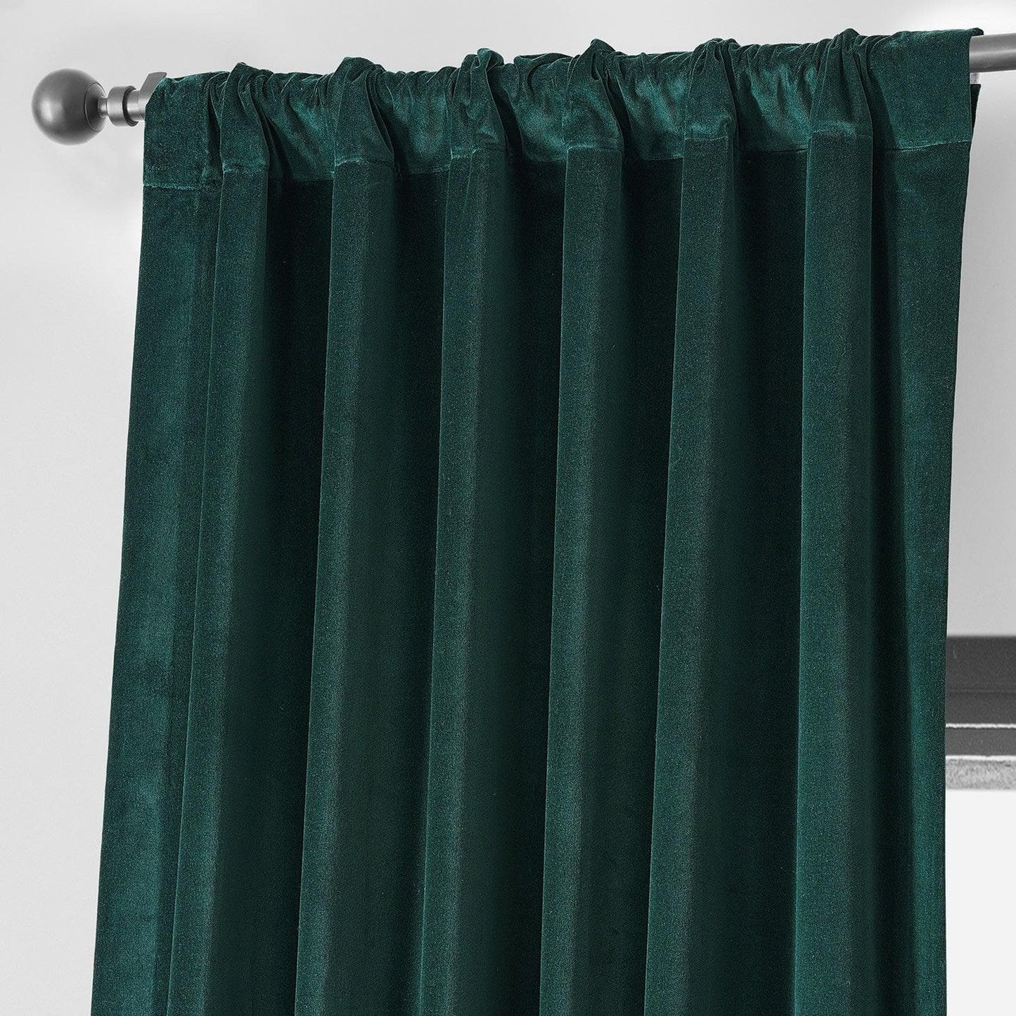 Dublin Green Vintage Cotton Velvet Room Darkening Curtain