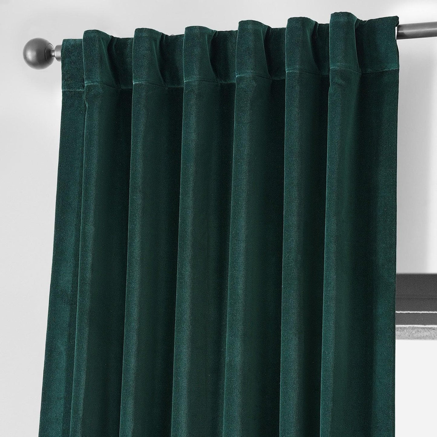 Dublin Green Vintage Cotton Velvet Room Darkening Curtain