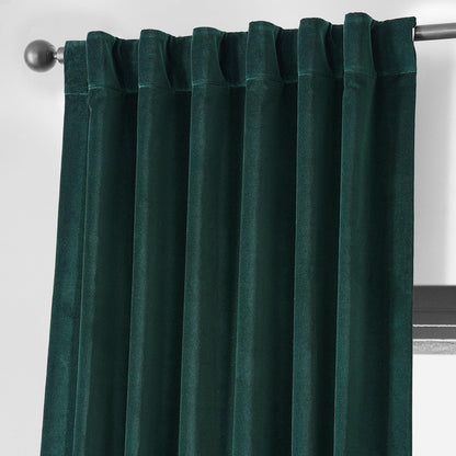 Dublin Green Vintage Cotton Velvet Room Darkening Curtain