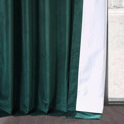 Dublin Green Vintage Cotton Velvet Room Darkening Curtain