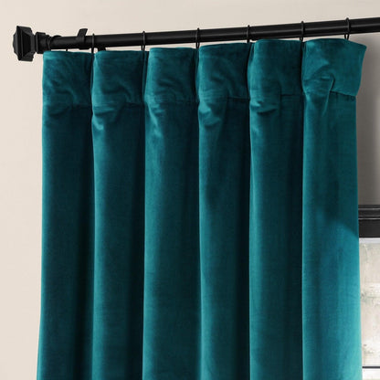 Night Time Teal Urban Lush Velvet Room Darkening Curtain