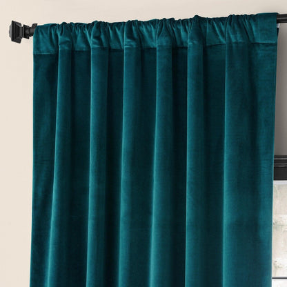 Night Time Teal Urban Lush Velvet Room Darkening Curtain