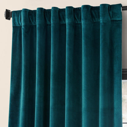 Night Time Teal Urban Lush Velvet Room Darkening Curtain