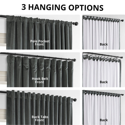 Extra Wide Velvet Blackout Curtain