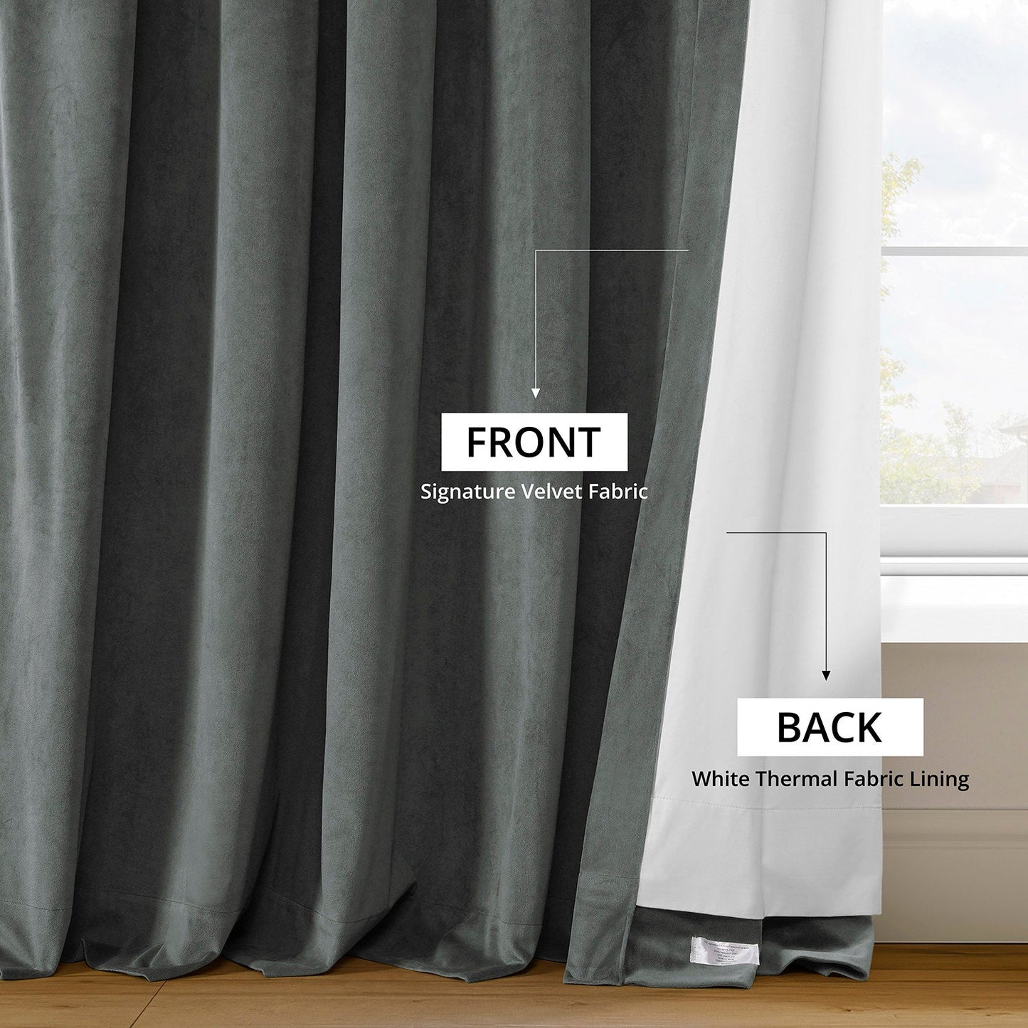 Extra Wide Velvet Blackout Curtain