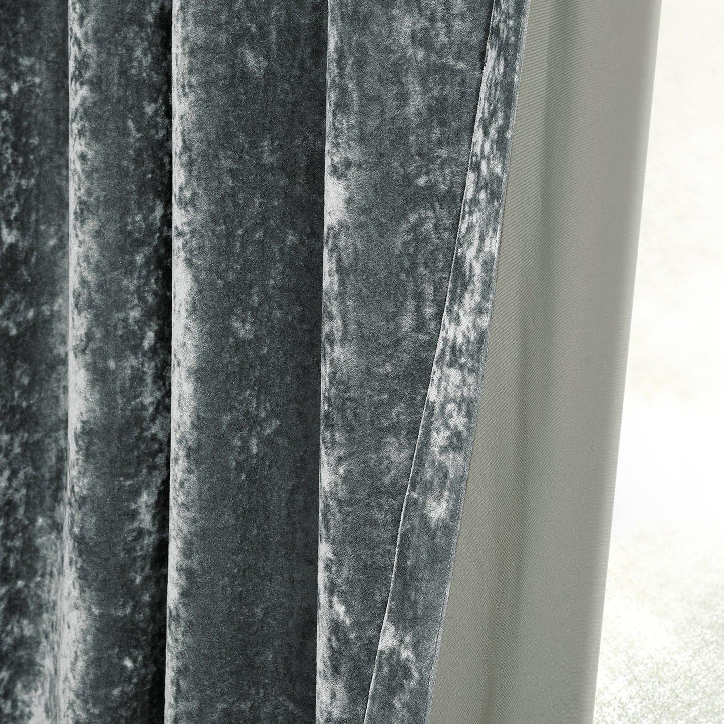 Stone Grey Grommet Lush Crush Velvet Room Darkening Curtain