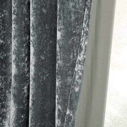 Stone Grey Grommet Lush Crush Velvet Room Darkening Curtain