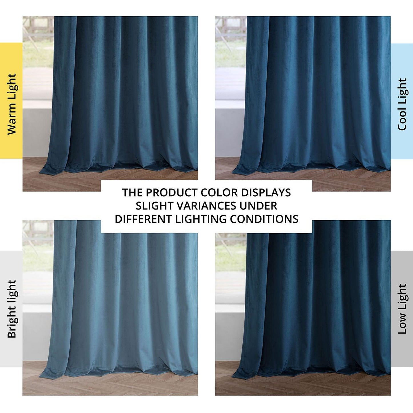 Dark Blue Simply Velvet Room Darkening Curtain Pair (2 Panels)