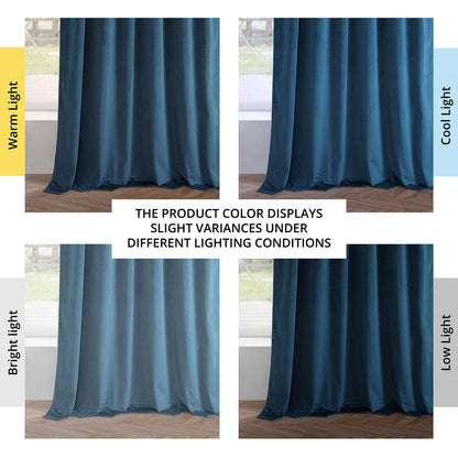 Dark Blue Simply Velvet Room Darkening Curtain Pair (2 Panels)