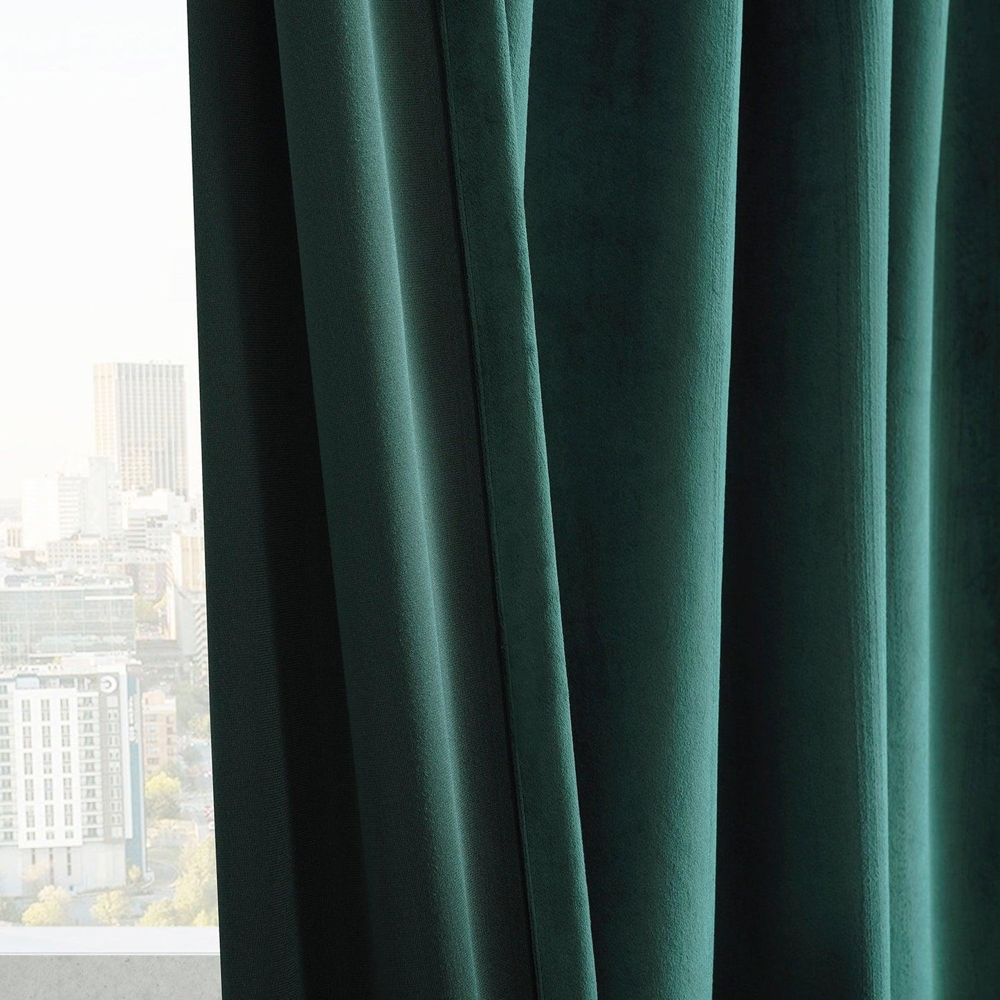 Deep Green Grommet Simply Velvet Room Darkening Curtain Pair (2 Panels)