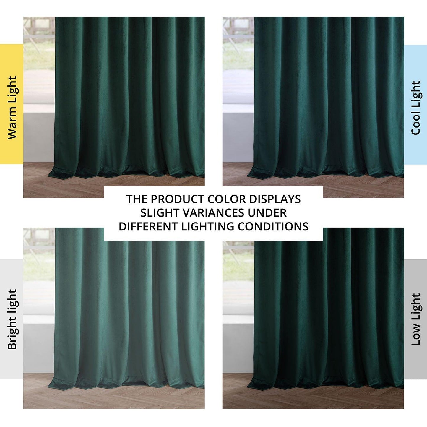 Deep Green Simply Velvet Room Darkening Curtain Pair (2 Panels)